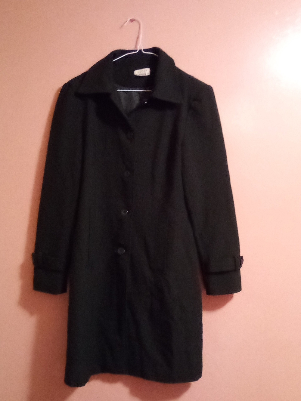 Classic Black Women's Single-Breasted Coat ( Bag Q )